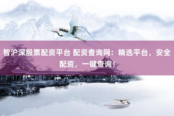 智沪深股票配资平台 配资查询网：精选平台，安全配资，一键查询！