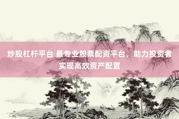 炒股杠杆平台 最专业股票配资平台，助力投资者实现高效资产配置
