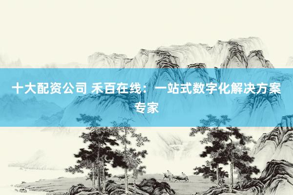 十大配资公司 禾百在线：一站式数字化解决方案专家