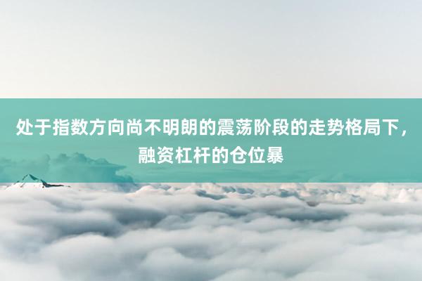 处于指数方向尚不明朗的震荡阶段的走势格局下，融资杠杆的仓位暴