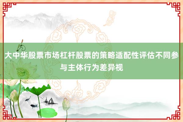 大中华股票市场杠杆股票的策略适配性评估不同参与主体行为差异视