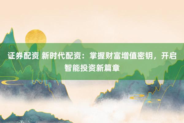 证券配资 新时代配资:掌握财富增值密钥,开启智能投资新篇章