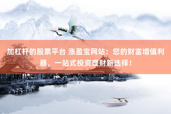 加杠杆的股票平台 涨盈宝网站:您的财富增值利器,一站式投资理财新选择!