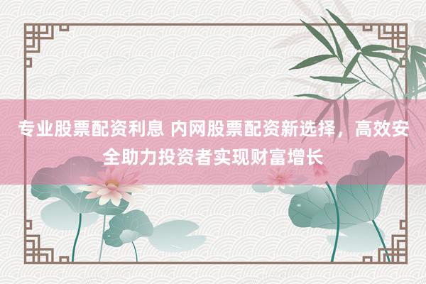 专业股票配资利息 内网股票配资新选择，高效安全助力投资者实现财富增长
